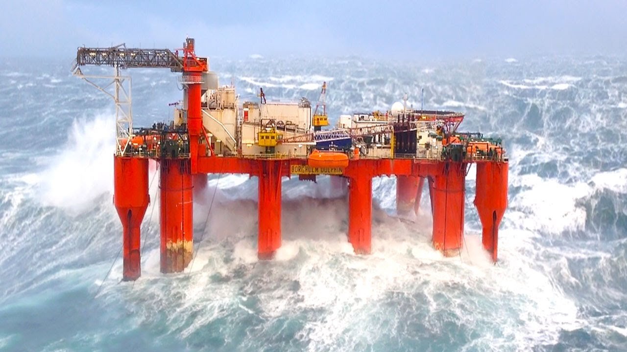 Oil Rigs Caught in Monster Waves