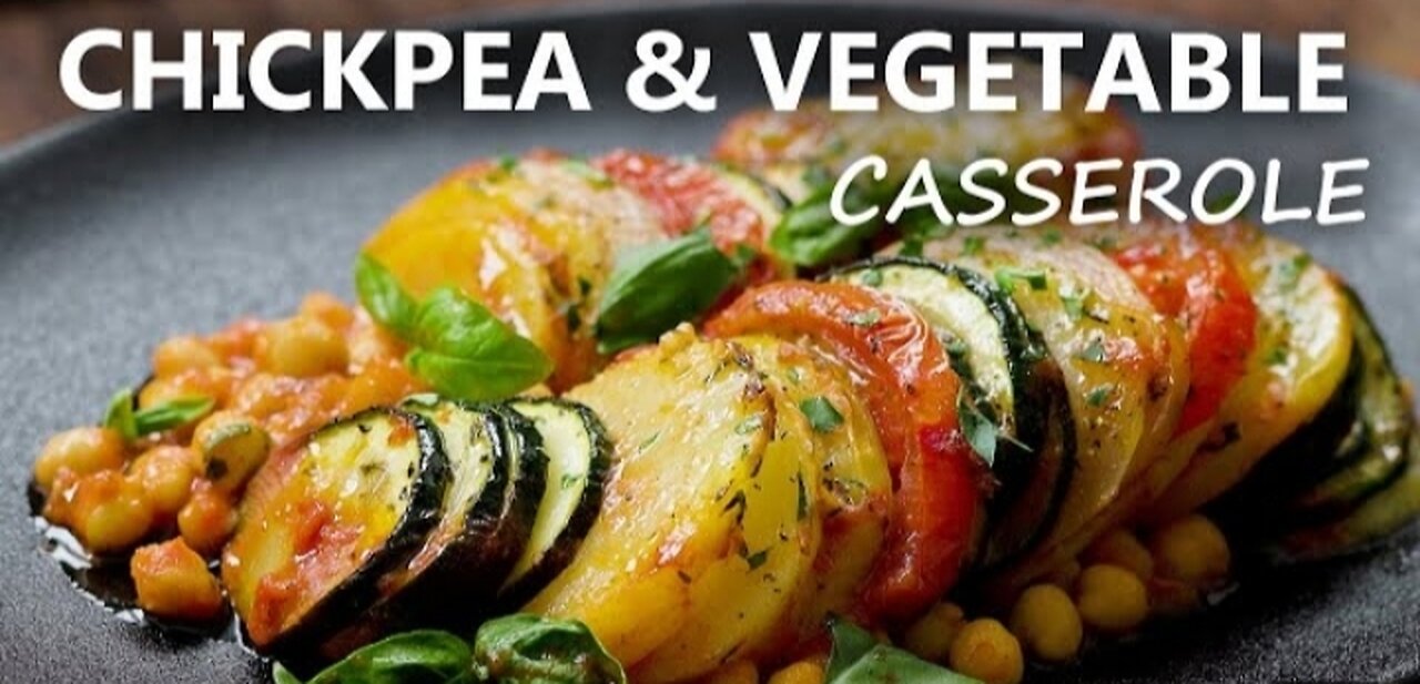 Chickpea and vegetable casserole recipe | healthy vegan and vegetarian meal ideas | chickpea recipes