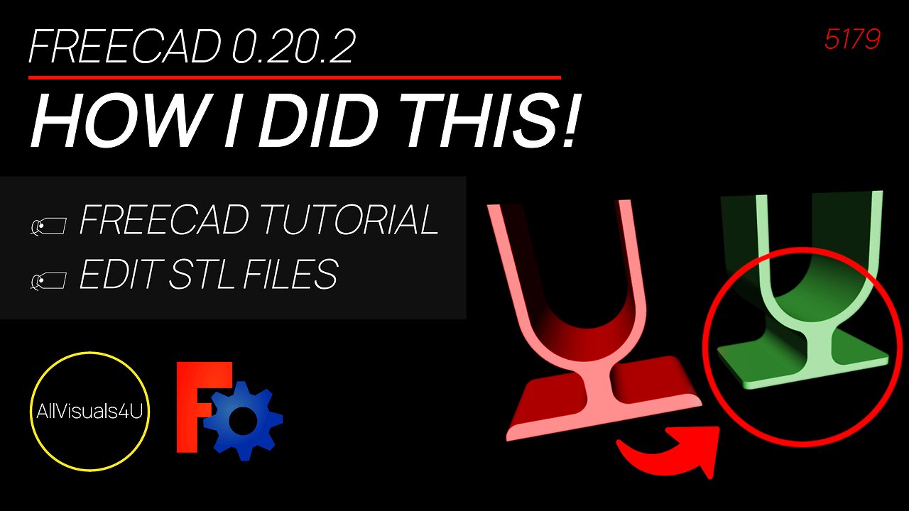 ✂ How I Remixed This Design EASILY - FreeCAD Edit STL - FreeCAD STL To Solid
