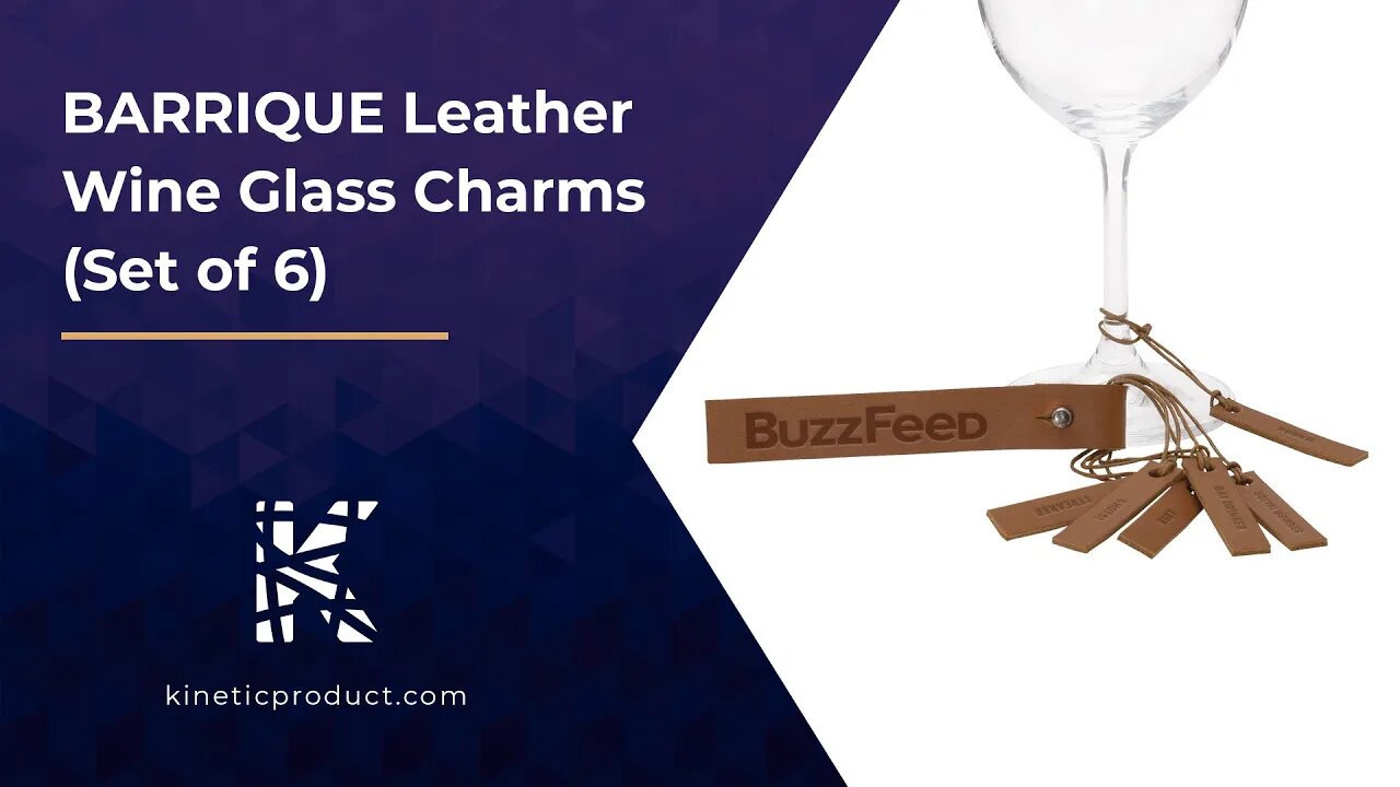 Barrique Leather Wine Glass Charms Set Of 6