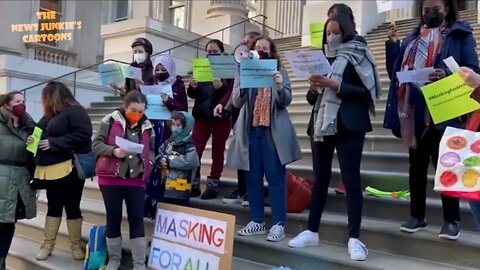 NYC teens sing for pro-mask protest: "It's not about you, also not hard to do..."