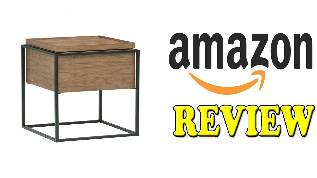 Rivet Storage Metal Nightstand Walnut Review