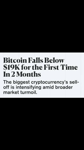Main Reason Behind Bitcoin Falls Below $19K for the First Time In 2 Months #cryptomash #bitcoin