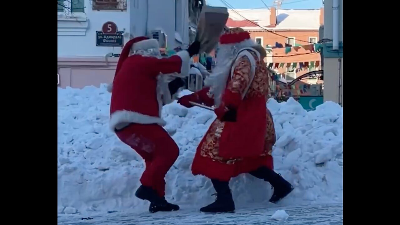 THE EPIC BATTLE! Russian Father Frost Attacks Santa Claus!