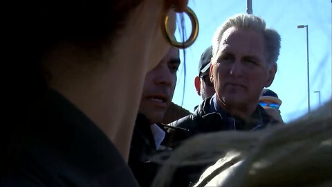 Speaker Kevin McCarthy holds a press conference during a visit to the border - Thursday February 16, 2023