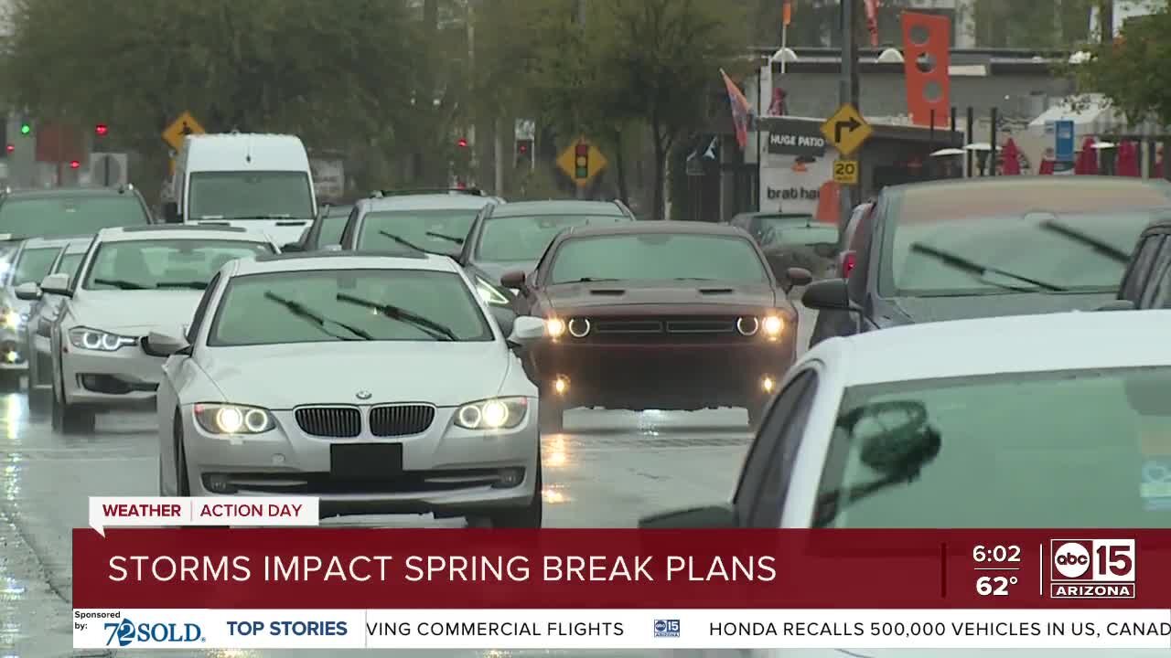 Storms impacting Spring Break plans around Arizona