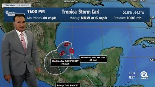 Tropical Storm Karl forms in Gulf of Mexico with 40 mph winds