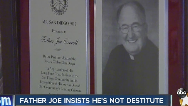 Father Joe insists he is not destitute