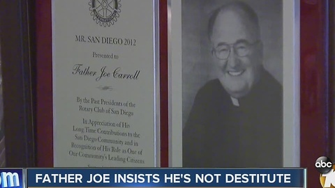 Father Joe insists he is not destitute