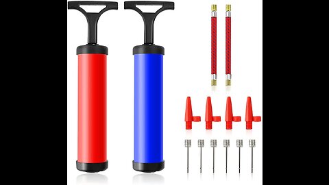 HDNNC Pro Sports Ball Tool, Ball Pump Air Pump with Inflation Needle Nozzles and Rubber Hose -...