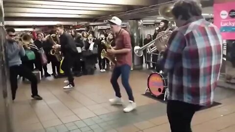 lucky chops the coolest saxophone subway band ever. nyc.