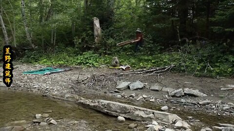 3-- Camping in the forest. The tent was set up on the river. It was much more comfortable.