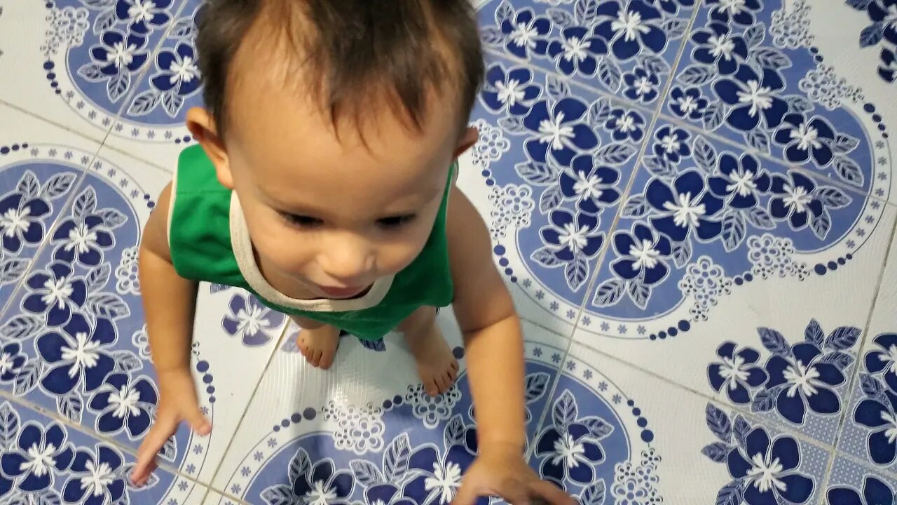 Baby headbutting people