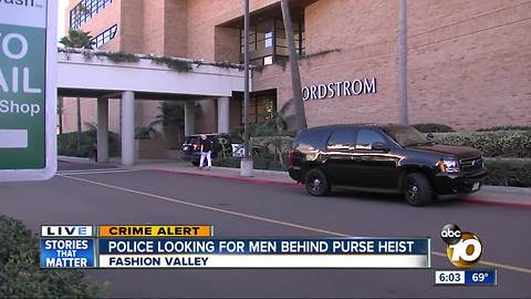 Police search for men in Fashion Valley purse heist