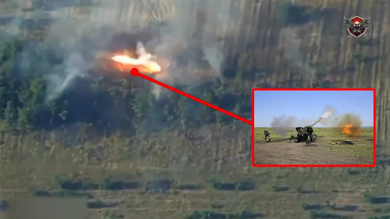 One More! Russian Msta-B Artillery Blow Up By Ukrainian GMLRS Rocket