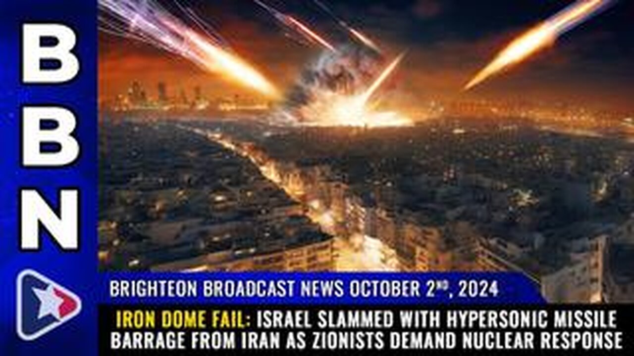 BBN, Oct 2, 2024 – IRON DOME FAIL: Israel slammed with HYPERSONIC missile barrage...