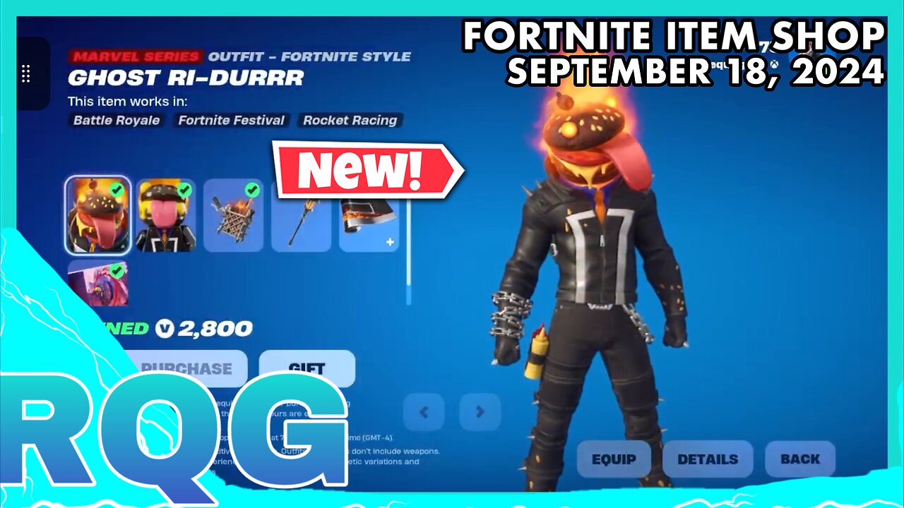 “NEW” GHOST RI-DURR IS HERE! 🔥🍔 FORTNITE ITEM SHOP (September 18, 2024)