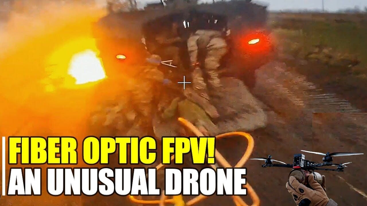 INSANE WORK! Russian fiber optic FPV strucks vehicle full of soldiers