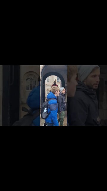 Kid almost runs in to horse Box #horseguardsparade