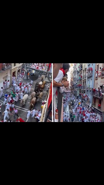 Remarkable 'Running of the Bulls' footage captured on camera