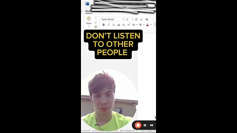 DON’T LISTEN TO OTHER PEOPLE