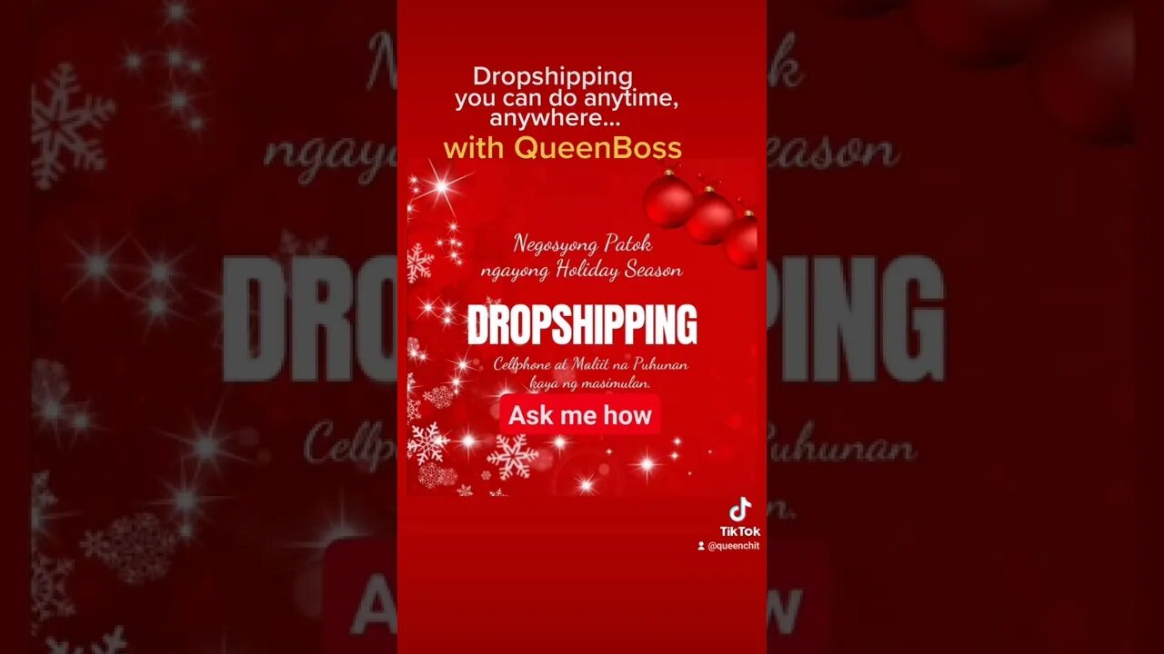 Christmas, it's to dropship