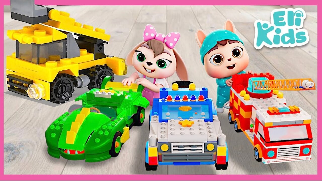 Toy Trucks & Cars Building Blocks | Eli Kids Songs & Nursery Rhymes