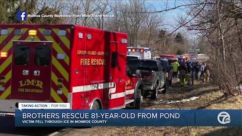 Brothers rescue elderly man from pond in Monroe County