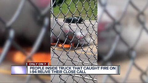 'There were flames underneath me.' Driver of truck that caught fire describes dangerous escape