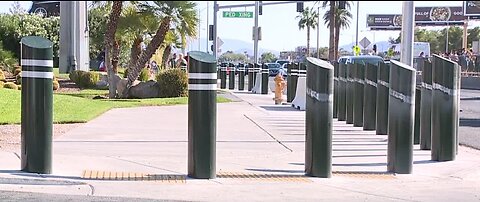 Clark County cutting down bollards on the Strip