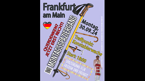 Frankfurt Montagsdemo Livestream mit KLARTEXT und DAUERWELLEDEMOREPORT