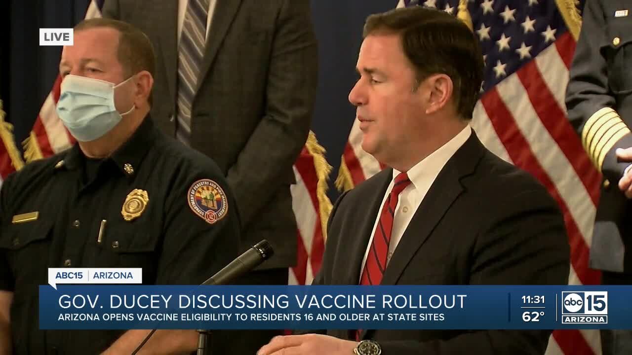 Governor Ducey addresses vaccine rollout