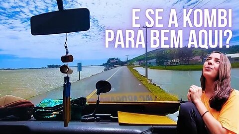 Passamos por uma estrada cercada de água na Lagoa do Imaruí em LAGUNA/SC