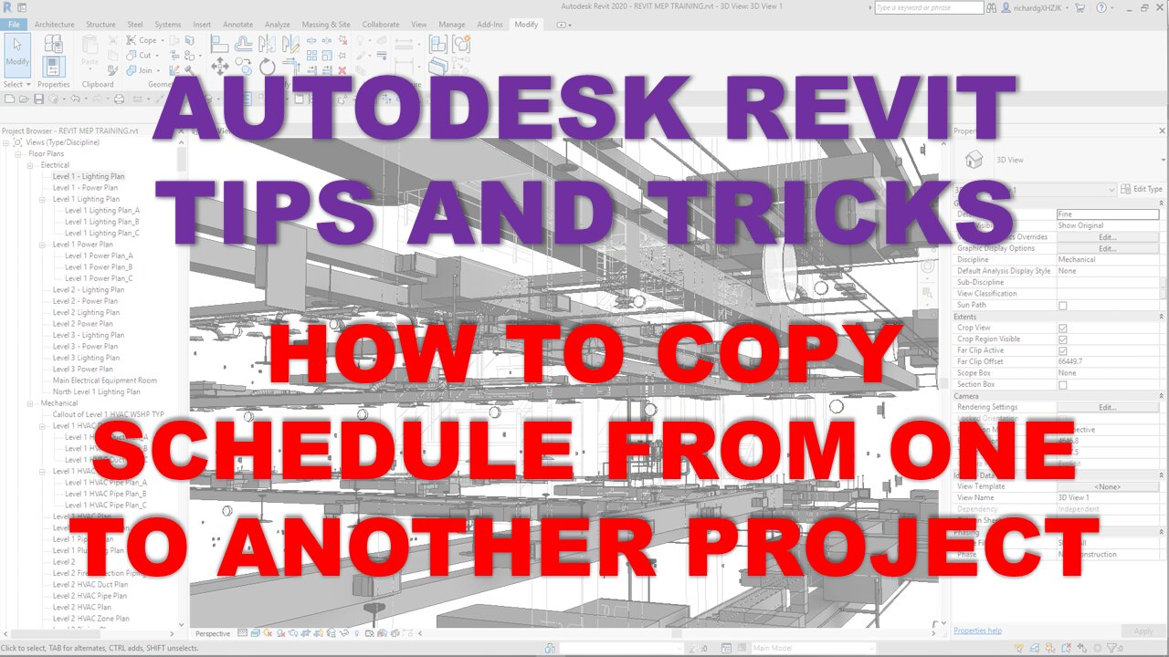 AUTODESK REVIT TIPS AND TRICKS: HOW TO COPY SCHEDULE FROM ONE TO ANOTHER PROJECT