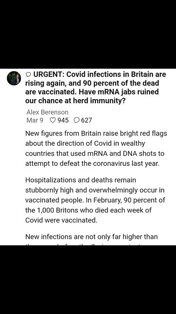 90% of ALL covid deaths in the UK are the Vaccinated