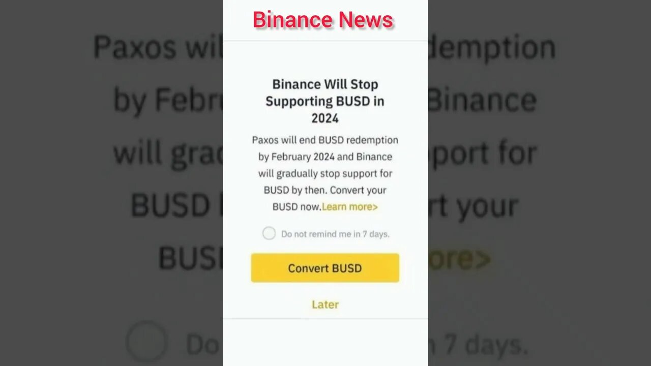 Binance will stop supporting BUSD in 2024 | Binance News | Binance BUSD Redemption by February 2024