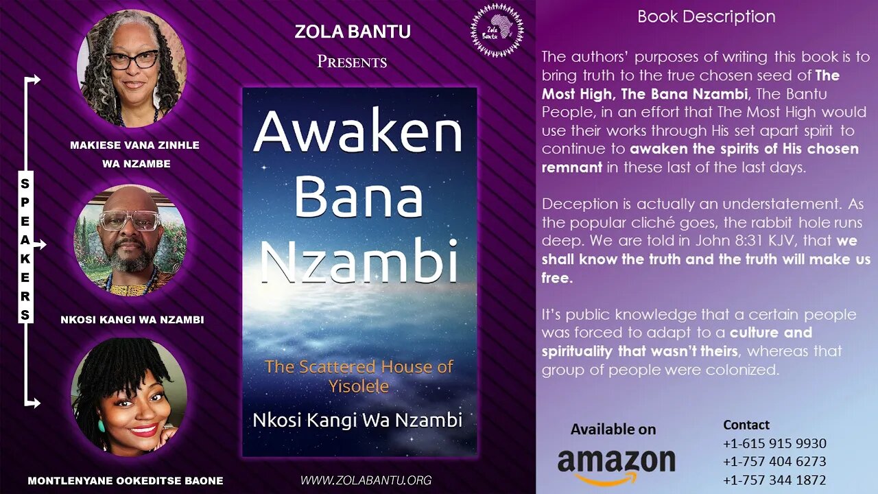 Zola Bantu Presents: The Book 'Awaken Bana Nzambi'