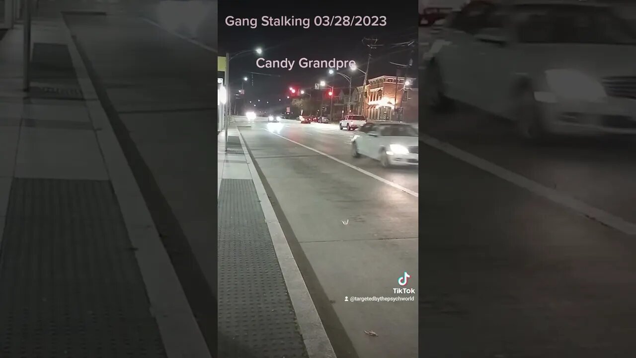 Nighttime bus stop #gangstalking 03/28/2023