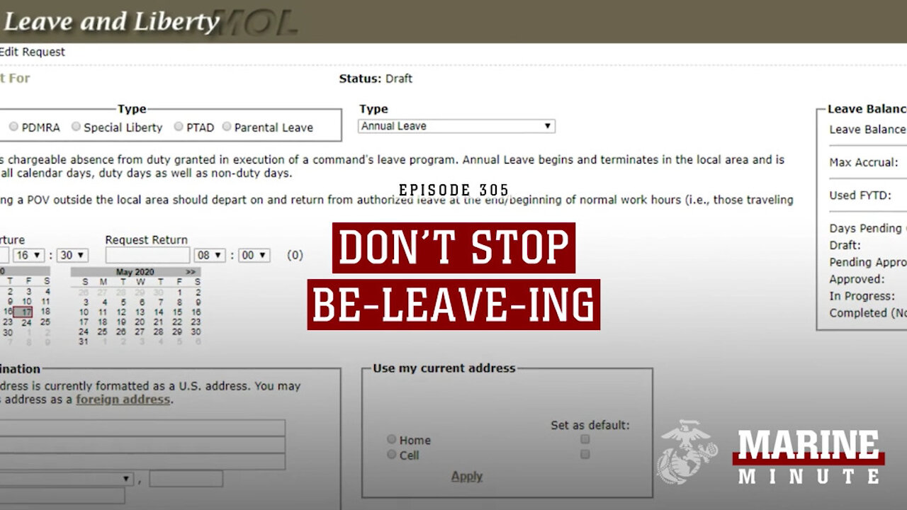 Marine Minute: Don't Stop Be-leave-ing