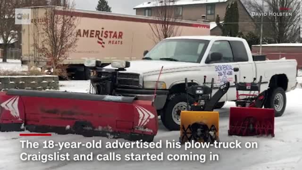 Teen makes thousands plowing during Seattle storm