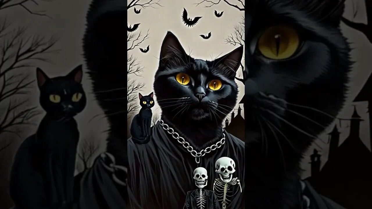 Creepy cat, monster ,skeleton, #cat #shorts #ai #kitty #deforumstablediffusion