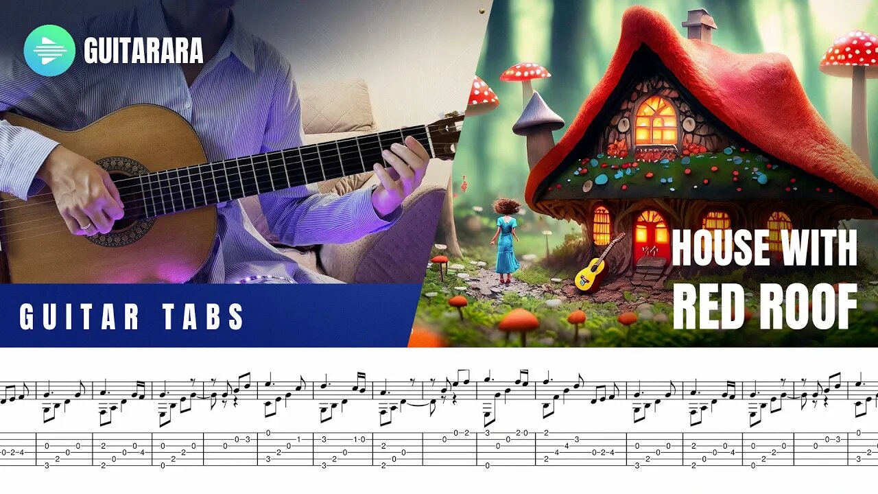 House With Red Roof - Alexandra Voloshina | Classical Guitar | GUITAR TABS/SHEET