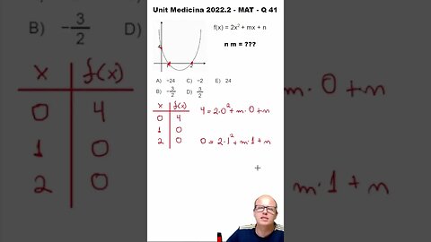 Vestibular Medicina UNIT 2022.2 Questão 41 #shorts