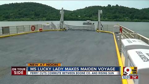 Ferry that connects Rabbit Hash, Kentucky to Rising Sun, Indiana, sets sail today