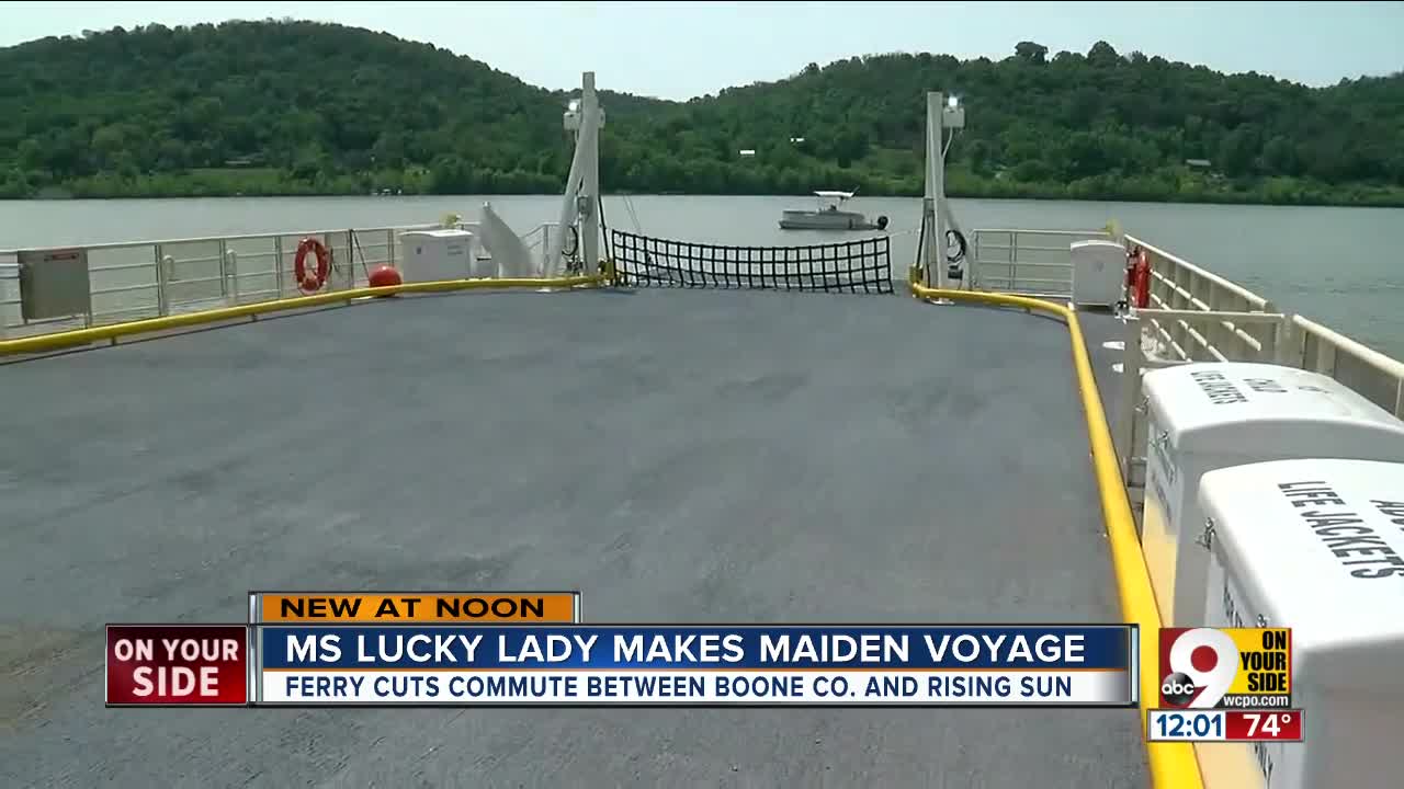 Ferry that connects Rabbit Hash, Kentucky to Rising Sun, Indiana, sets sail today