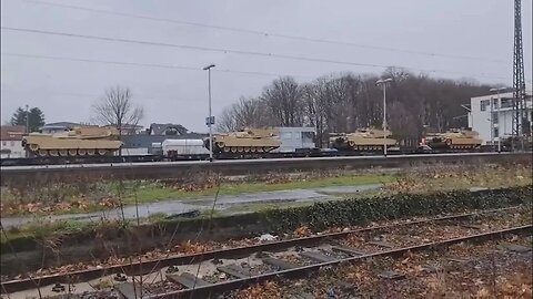 Abrams Tank Echelon Moves Through Germany Then Into Poland