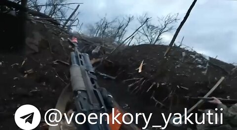 Footage of Russian forces storming a Ukrainian trench