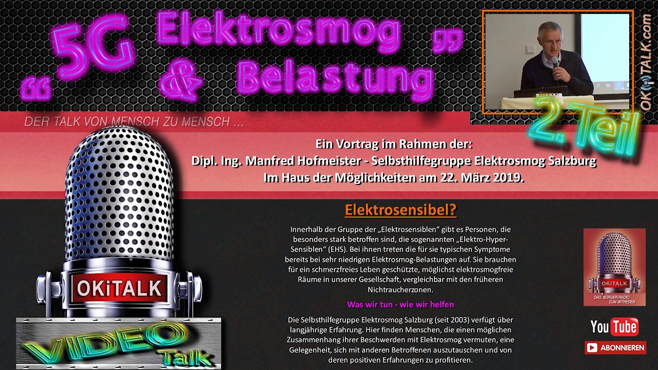 Selbsthilfegruppe Elektrosmog Salzburg - 2. Sprecher Dipl. Ing. Manfred Hofmeister