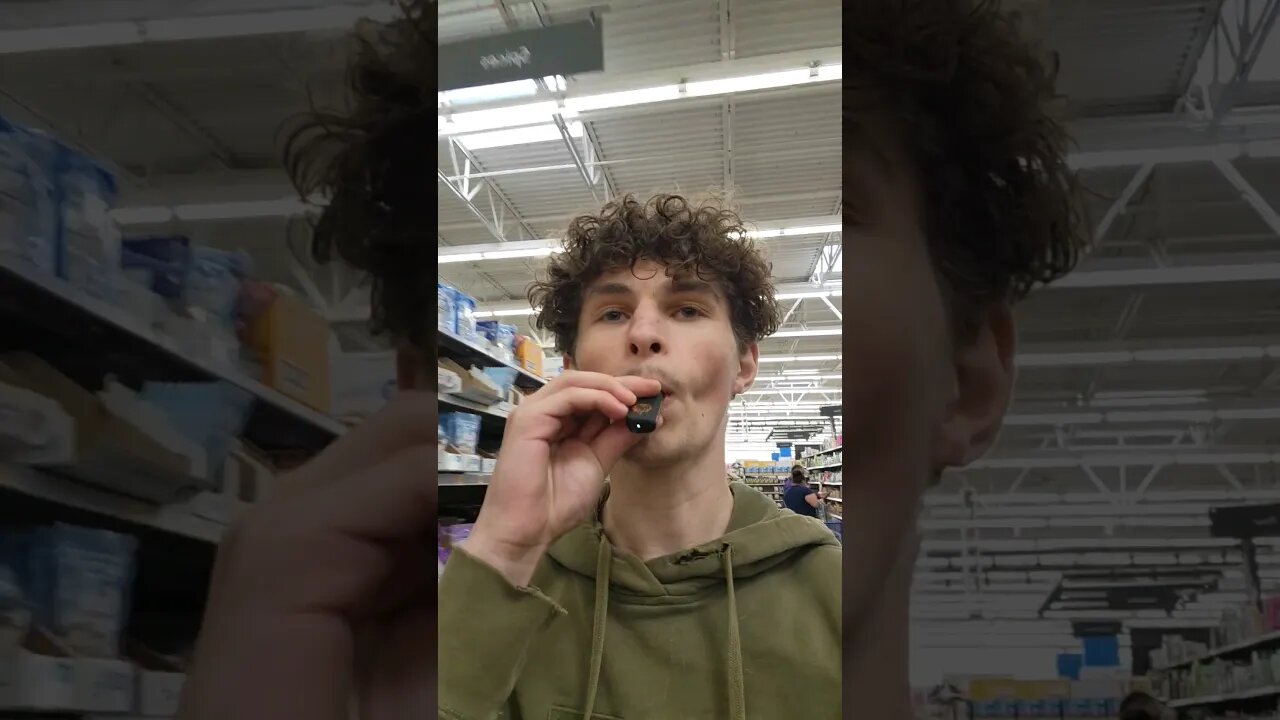 Blowing clouds in WALMART! *manager was behind me*