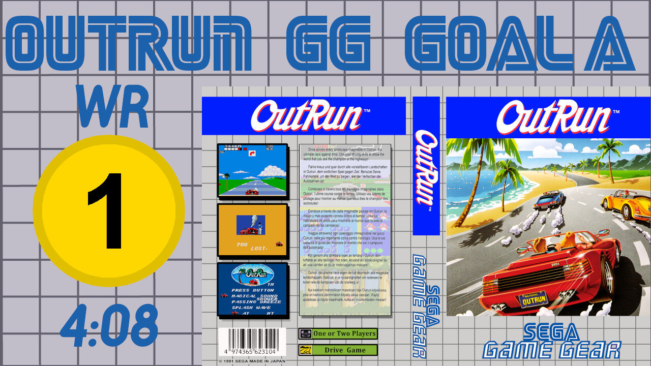 OutRun [GG] Goal A [4'08"] WR 🥇 | SEGA Game Gear | アウトラン ゲームギア